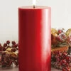 Uyuni 3 Inch X 7 Inch Red Pillar Candle - Remote Ready 2 Uyuni 3 Inch X 7 Inch Red Pillar Candle - Remote Ready -Home Candle Shop 12027