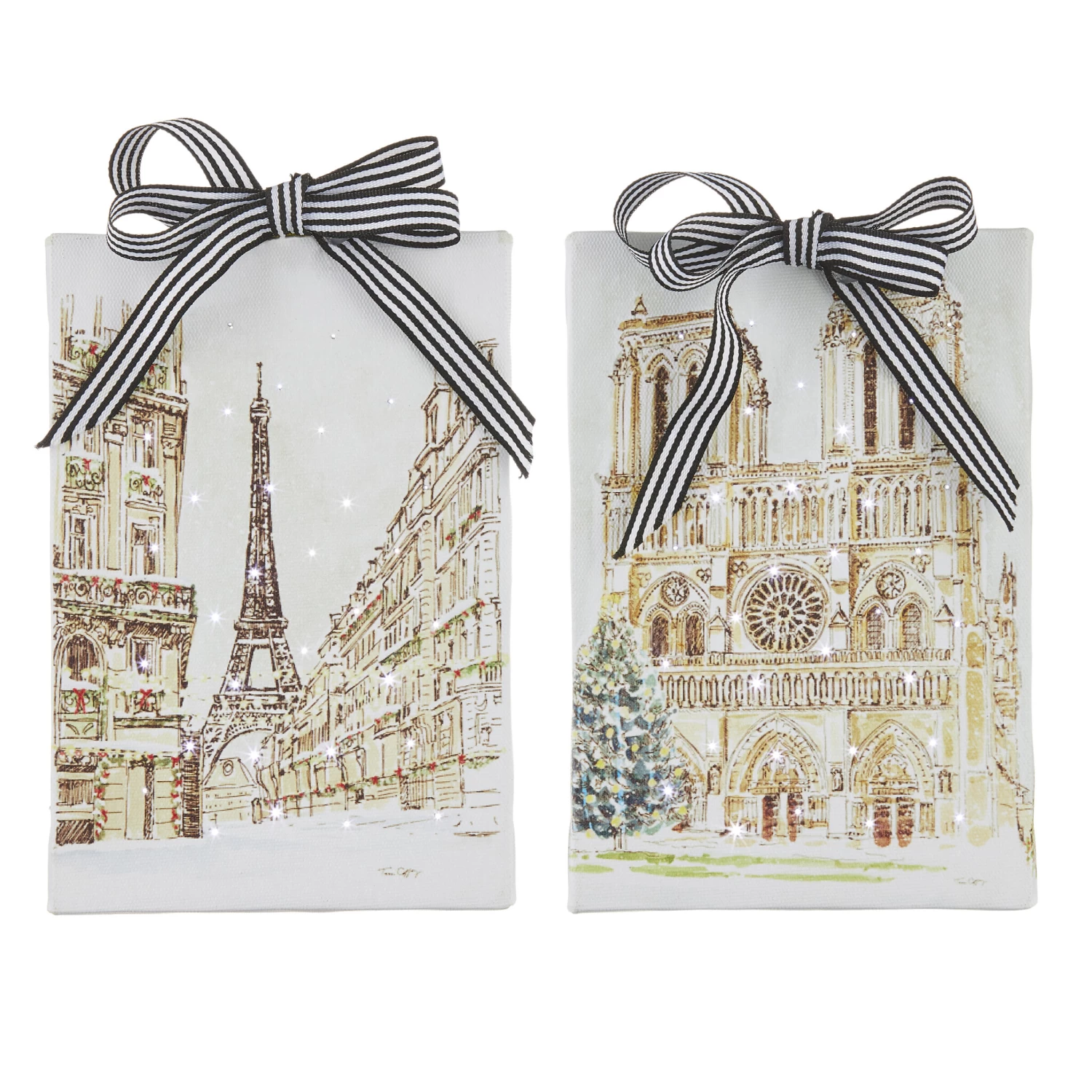 6 Inch Christmas In Europe Tabletop LED Lighted Print On Canvas Set Of 2 3 6 Inch Christmas In Europe Tabletop LED Lighted Print On Canvas Set Of 2