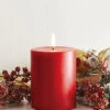 Uyuni 3 Inch X 5 Inch Red Pillar Candle - Remote Ready 2 Uyuni 3 Inch X 5 Inch Red Pillar Candle - Remote Ready -Home Candle Shop 1204