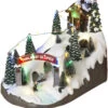 Animated Musical Ski Resort With Moving Skiers 14.5 Inch -Home Candle Shop 2485990 ski village
