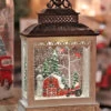 11 Inch Red Barn In The Woods Lighted Water Lantern - Optional Music Setting -Home Candle Shop 2497520 red barn