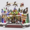 Musical Animated Holiday Village With Flying Sleigh And Reindeer -Home Candle Shop 2530770