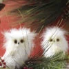 White Owls Ornaments Set Of 3 - 4.5 Inch 2 White Owls Ornaments Set Of 3 - 4.5 Inch -Home Candle Shop 2852312 large
