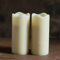 3 Inch Battery Operated Ivory Wax Votives Set Of 2 - Timer