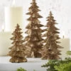 Gold Glitter Trees Set Of 3 - NEW 2023 -Home Candle Shop 3811194 set of 3 trees gold