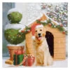 Twinkling LED Lighted Dog And Dog House Christmas Scene Print On Canvas - Raz 18 Inch 2 Twinkling LED Lighted Dog And Dog House Christmas Scene Print On Canvas - Raz 18 Inch -Home Candle Shop 3811422 lighted dog print