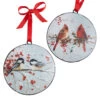 Bird Disc Ornament Cardinal And Chickadee - Set Of 2 Double Sided -Home Candle Shop 3915985