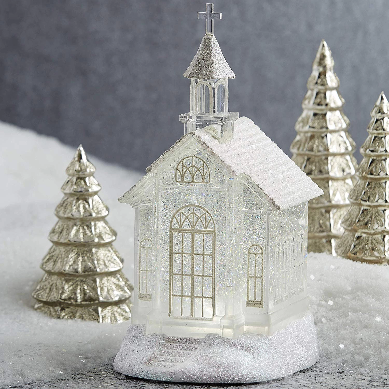 10.5 Inch Lighted Church Water Lantern Snow Globe 3 10.5 Inch Lighted Church Water Lantern Snow Globe