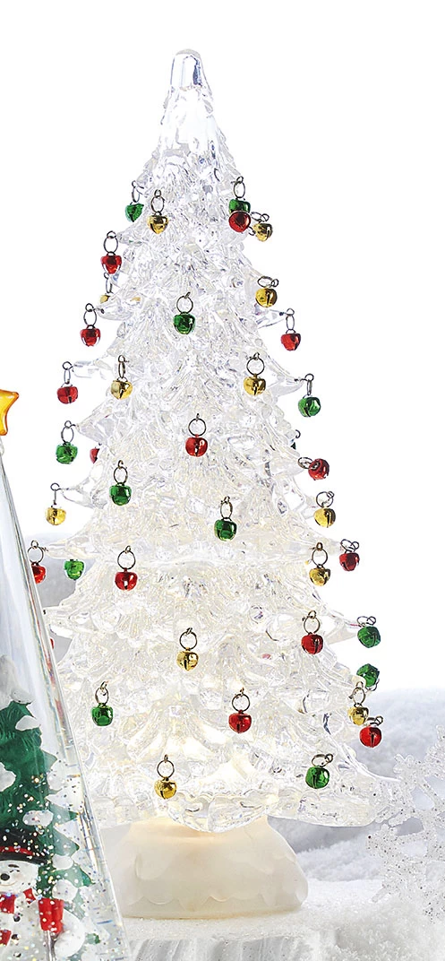 Acrylic Lighted Ornament Tree With Swirling Glitter 3 Acrylic Lighted Ornament Tree With Swirling Glitter