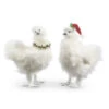 Silky Christmas Chicken Set Of 2 Assorted - 13 Inch - NEW 2023 -Home Candle Shop 4303449 large image