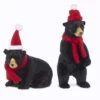 Black Bear With Scarf And Hat Ornaments Set Of 2 - 8 Inch New For 2023 -Home Candle Shop 4350113