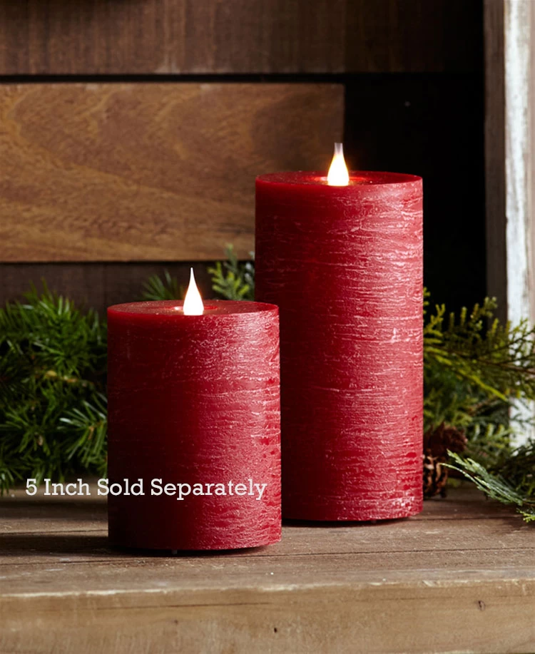 Simplux LED Designer Candle Red Flat Top - Moving Flame 3.5x7 3 Simplux LED Designer Candle Red Flat Top - Moving Flame 3.5x7