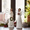Angels Set Of 2 Assorted With Wreath And Cardinal - 11.5 Inch -Home Candle Shop 80562 close