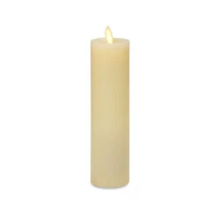 Luminara Slim Ivory Wax Moving Flame Pillar - 8 Inch Remote Ready