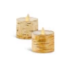 Set Of 2 Ivory Birch Wrapped Unscented Luminara Moving Flame Tealights -Home Candle Shop 994160