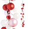 4 Foot Pink Red And White Color Ball Garland -Home Candle Shop G4332700