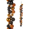 4 Foot Black And Orange Color Ball Garland -Home Candle Shop G4332727