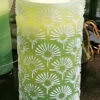 Fountain Candle - Green Wax With Flower Design - Remote Control -Home Candle Shop LC3241 green