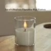 Set Of 4 Wax Poured Votive Candles In Clear Cups - Timer -Home Candle Shop TL58 wax in plastic