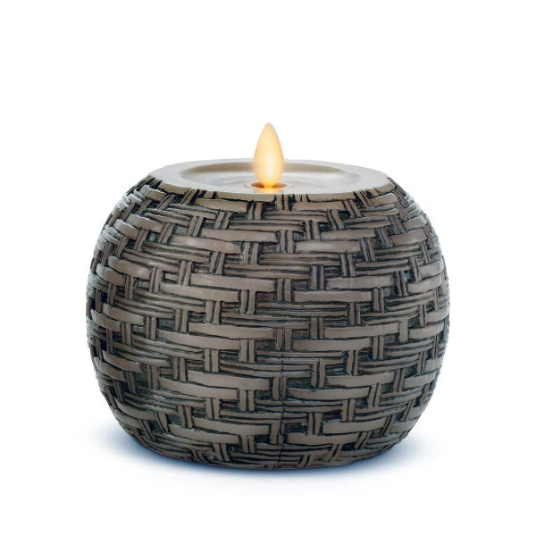 Luminara Round Embossed Basket Weave Candle 4.5 X 4 Remote Ready 3 Luminara Round Embossed Basket Weave Candle 4.5 X 4 Remote Ready