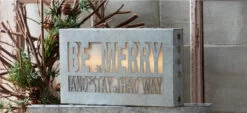 10 Inch Cut Out Tin Christmas Sign - Be Merry And Stay That Way