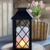 Battery Operated Fire Flame Black Flameless Lantern - 5 Hour Timer -Home Candle Shop black lantern spring