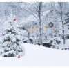 LED Wintry Cabin Scene 16 X 12 Lighted Print -Home Candle Shop cabin wintery