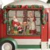 Camper Lighted Water Lantern With Santa And Mrs. Clause In Swirling Glitter -Home Candle Shop camper inside