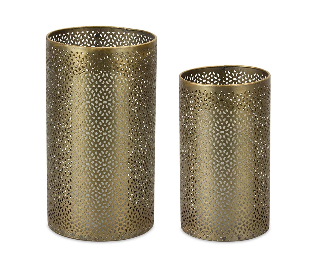 Metal Candle Holder Set Of Two 8 Inch Tall, 10 Inch Tall Bronze Color 3 Metal Candle Holder Set Of Two 8 Inch Tall, 10 Inch Tall Bronze Color