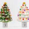 Electric Dolomite Christmas Tree Nightlight - Set Of 2 Green And White -Home Candle Shop dolomite night lights main image