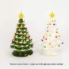 Set Of 2 Assorted Green Dolomite And White Dolomite Lighted Trees With Music Setting - 13.9 Inch -Home Candle Shop dolomite trees set of 2