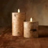 Luminara Embedded With Birch 4 X 7 Inch Flameless Pillar 1 Luminara Embedded With Birch 4 X 7 Inch Flameless Pillar -Home Candle Shop embedded with birch 1