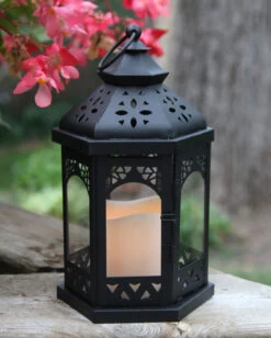 Alternative view of Outdoor Candle Lantern 12 Inch With Timer - Gazebo Style