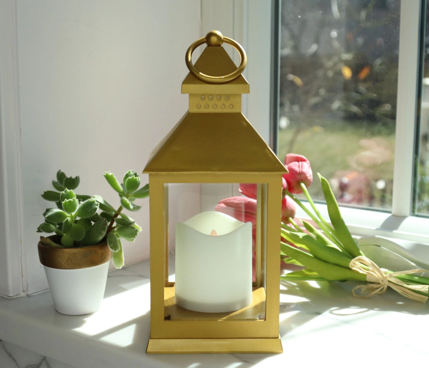 Harvest Candle Lantern - 9.5 Inch With 8 Hour Timer 3 Harvest Candle Lantern - 9.5 Inch With 8 Hour Timer