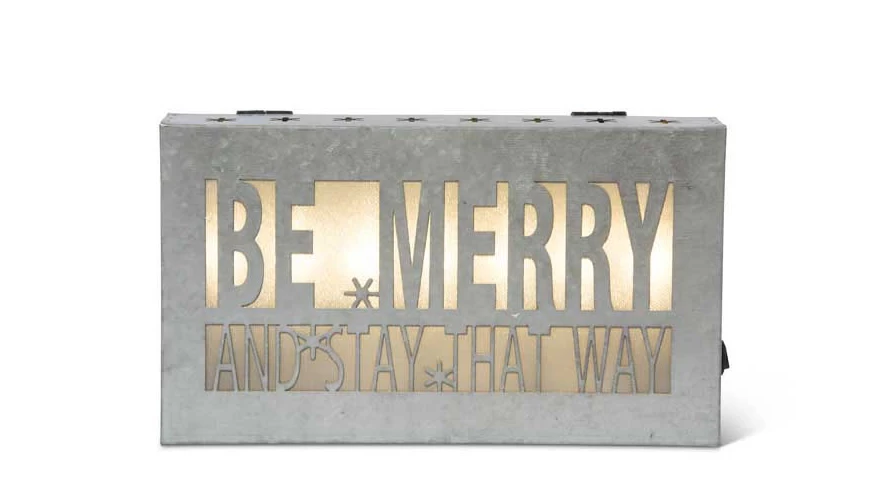 10 Inch Cut Out Tin Christmas Sign - Be Merry And Stay That Way 4 10 Inch Cut Out Tin Christmas Sign - Be Merry And Stay That Way - Image 2
