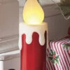 17.5 Inch Large Flickering Flame Red Metallic Christmas Candle 1 17.5 Inch Large Flickering Flame Red Metallic Christmas Candle -Home Candle Shop metallic candles red