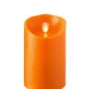 Moving Flame Orange Candle Battery Operated 3.5 X 7 With Timer -Home Candle Shop orange 5 inch moving flame pillar