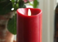 Alternative view of 3 Inch Diameter Red Moving Flame 8 Inch Candle - Remote Ready