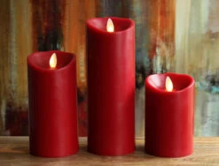 3 Inch Diameter Red Moving Flame 8 Inch Candle - Remote Ready -Home Candle Shop red torchier moving flame 3 sizes