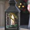Holiday Brushed Black Candle Lantern With Berries And Holly - 9.25 Inch - 8 Hr Timer 1 Holiday Brushed Black Candle Lantern With Berries And Holly - 9.25 Inch - 8 Hr Timer -Home Candle Shop ren black with wire 1