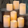 Set Of 7 Ivory Wax Flameless Candles -Home Candle Shop set of 7 flameless candles