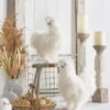 White Silky Chicken Set Of 2 Assorted - 13 Inch - NEW 2023 -Home Candle Shop silky chicks