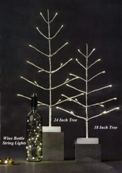 Alternative view of Lighted Flat Birch Tree - Battery Operated 24 Inch With Timer