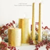 Uyuni 3 Inch X 7 Inch Gold Textured Pillar Candle - Remote Ready 2 Uyuni 3 Inch X 7 Inch Gold Textured Pillar Candle - Remote Ready -Home Candle Shop uyuni gold candles 2