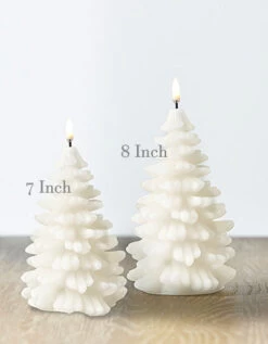 Alternative view of Uyuni 4 X 7 Inch White Christmas Tree Candle - Remote Ready